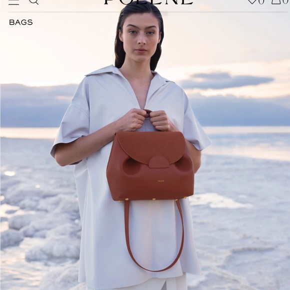 Polene Terracotta Leather Satchel - Picture 3 of 14